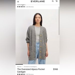 Everlane Alpaca fur gray cardigan (XS)